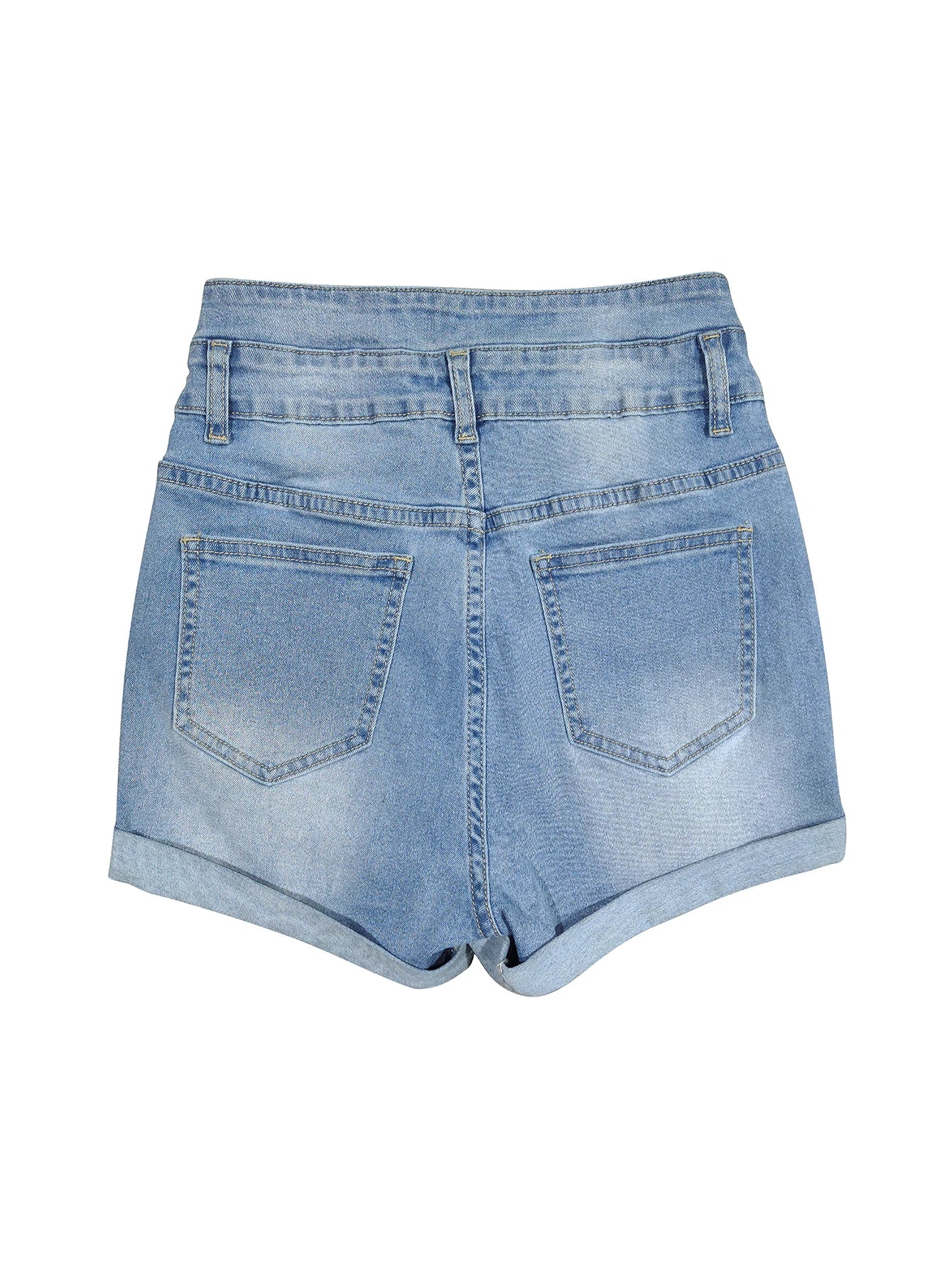 Button-Front Denim Shorts