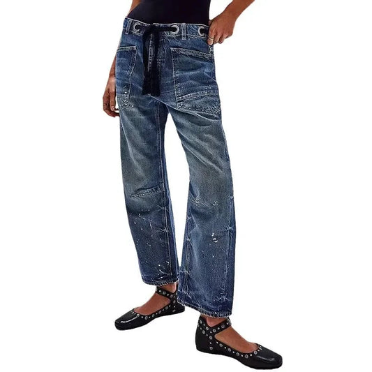 Drawstring Leg Denim jeans