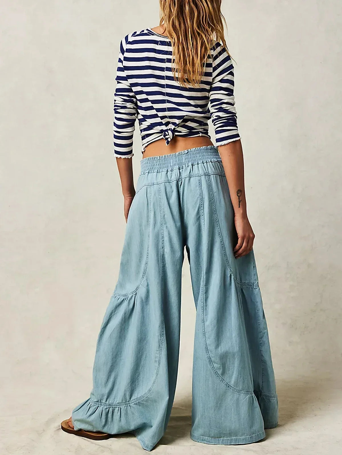 Wide Leg Spliced Pants