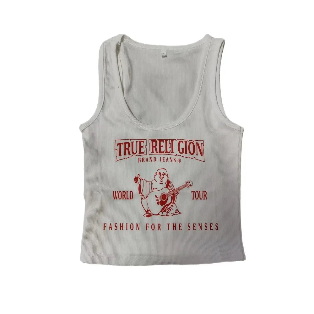 Graphic Crop Tank Tops