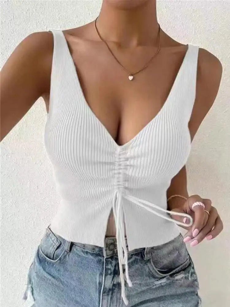 Front Ribbed Knit Tops