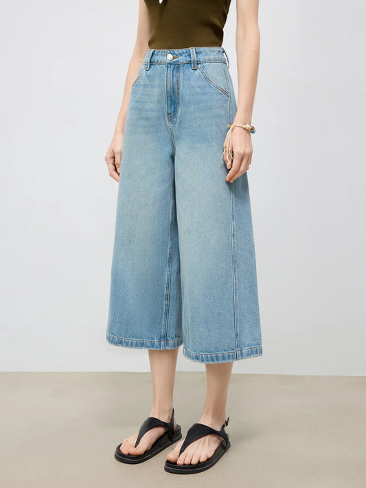 Wide-leg Mid-calf Jeans