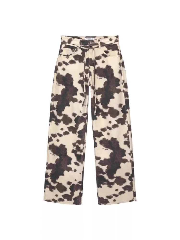 Cow Print Baggy Jeans