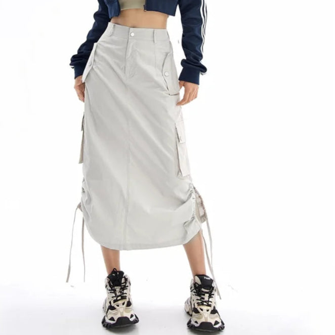 Cargo Straight Long Skirt