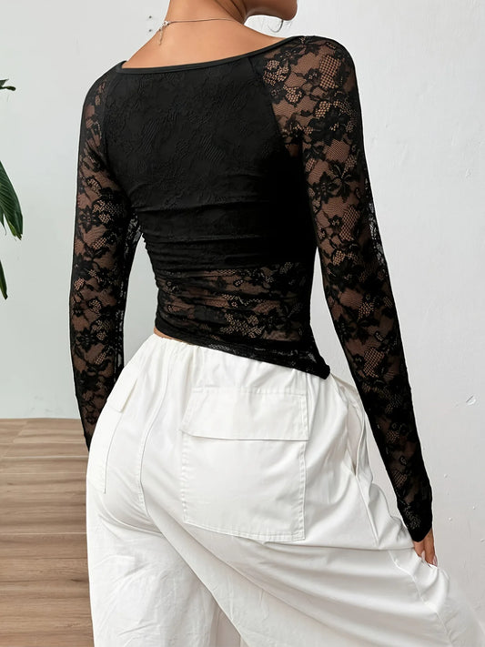 lace mesh T-shirt
