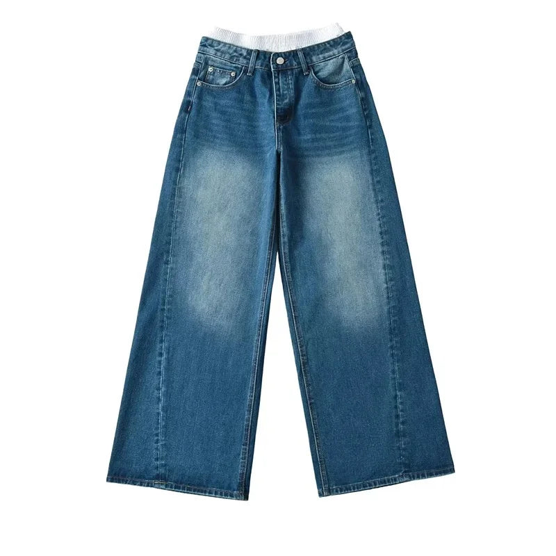 Wide-Leg Denim Jeans