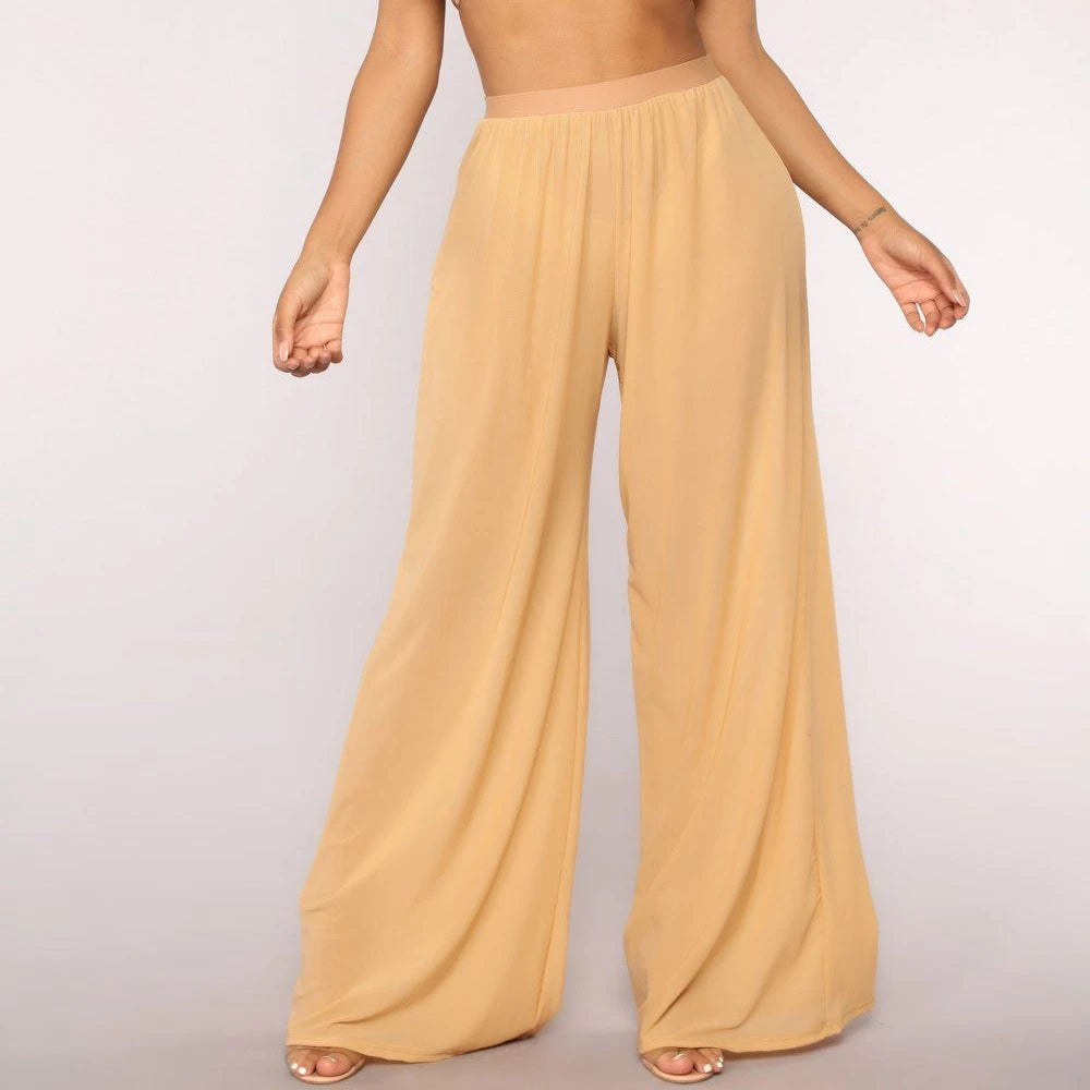 See Through Wide Leg Pants