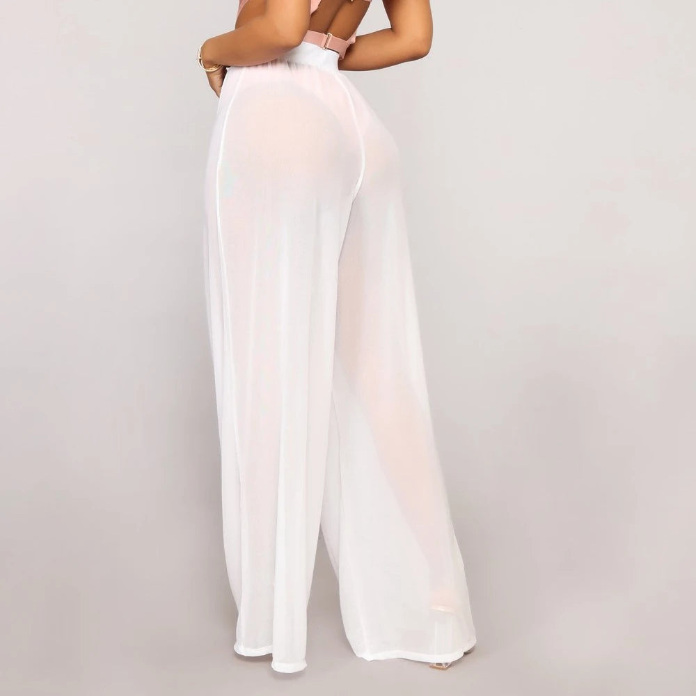 See Through Wide Leg Pants