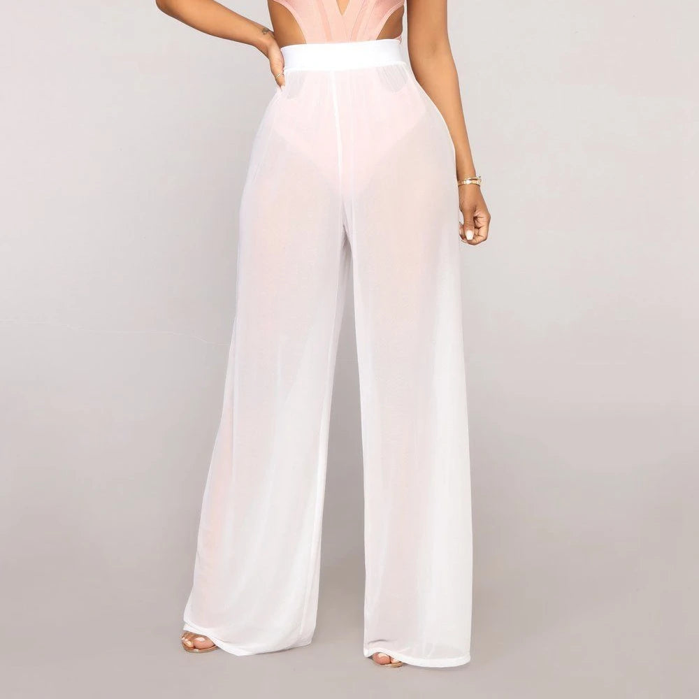 See Through Wide Leg Pants
