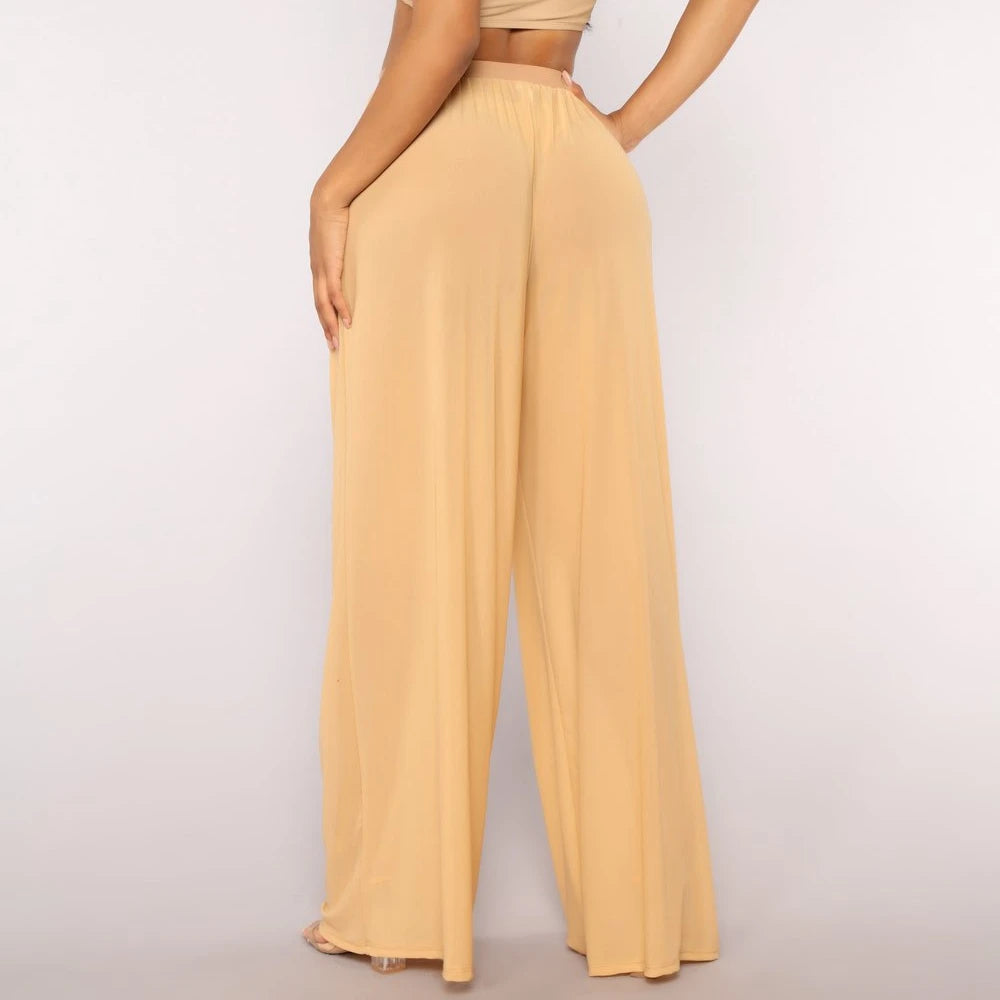 See Through Wide Leg Pants