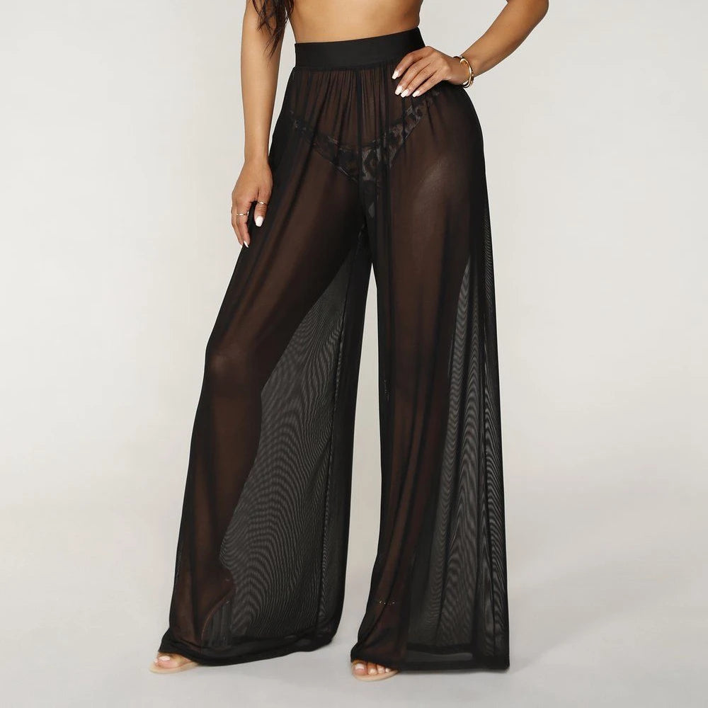 See Through Wide Leg Pants