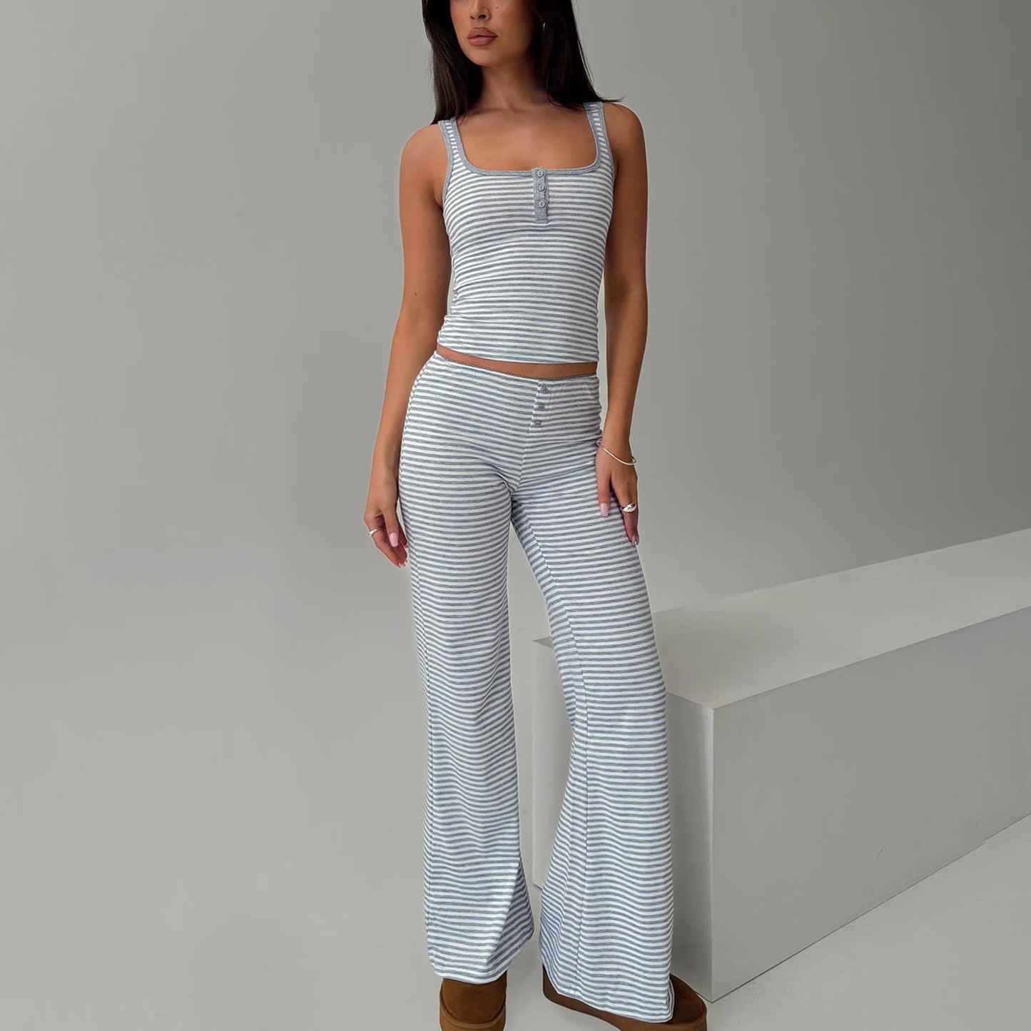 Low Waist Pants Crop Tank Top