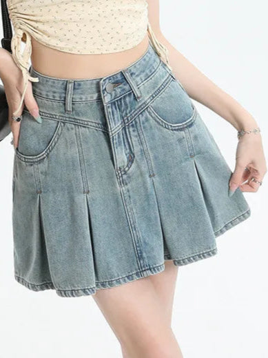 Denim Bustier Skirt