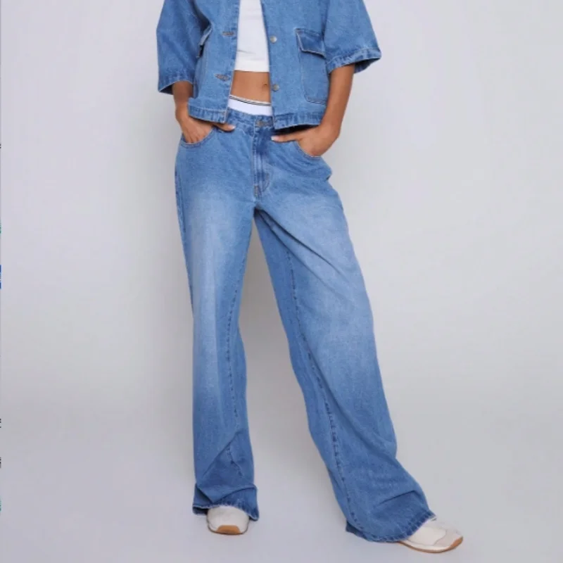 wide leg Denim jeans