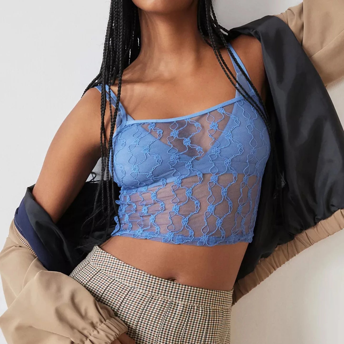 Sheer Mesh Cami Tops