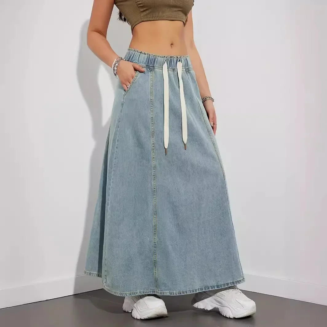 Denim  Maxi long jean Skirt