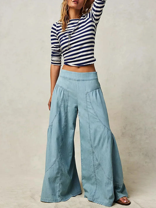Wide Leg Spliced Pants