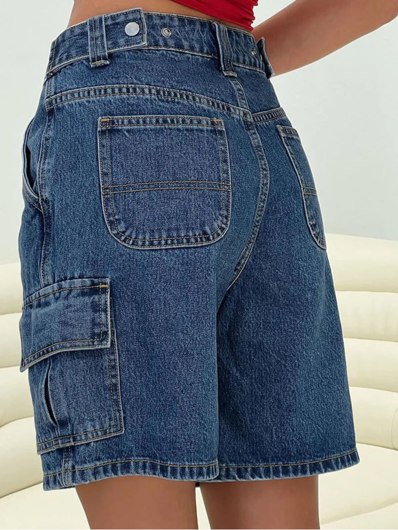 Denim Cargo Jeans Shorts