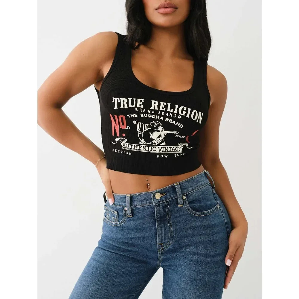 Graphic Crop Tank Tops