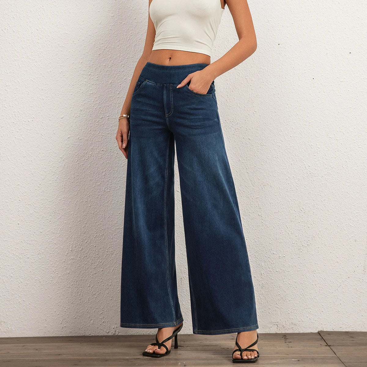 Wide Leg Denim Jeans
