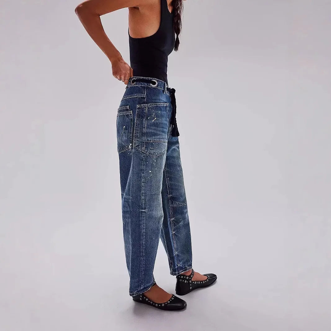 Drawstring Leg Denim jeans