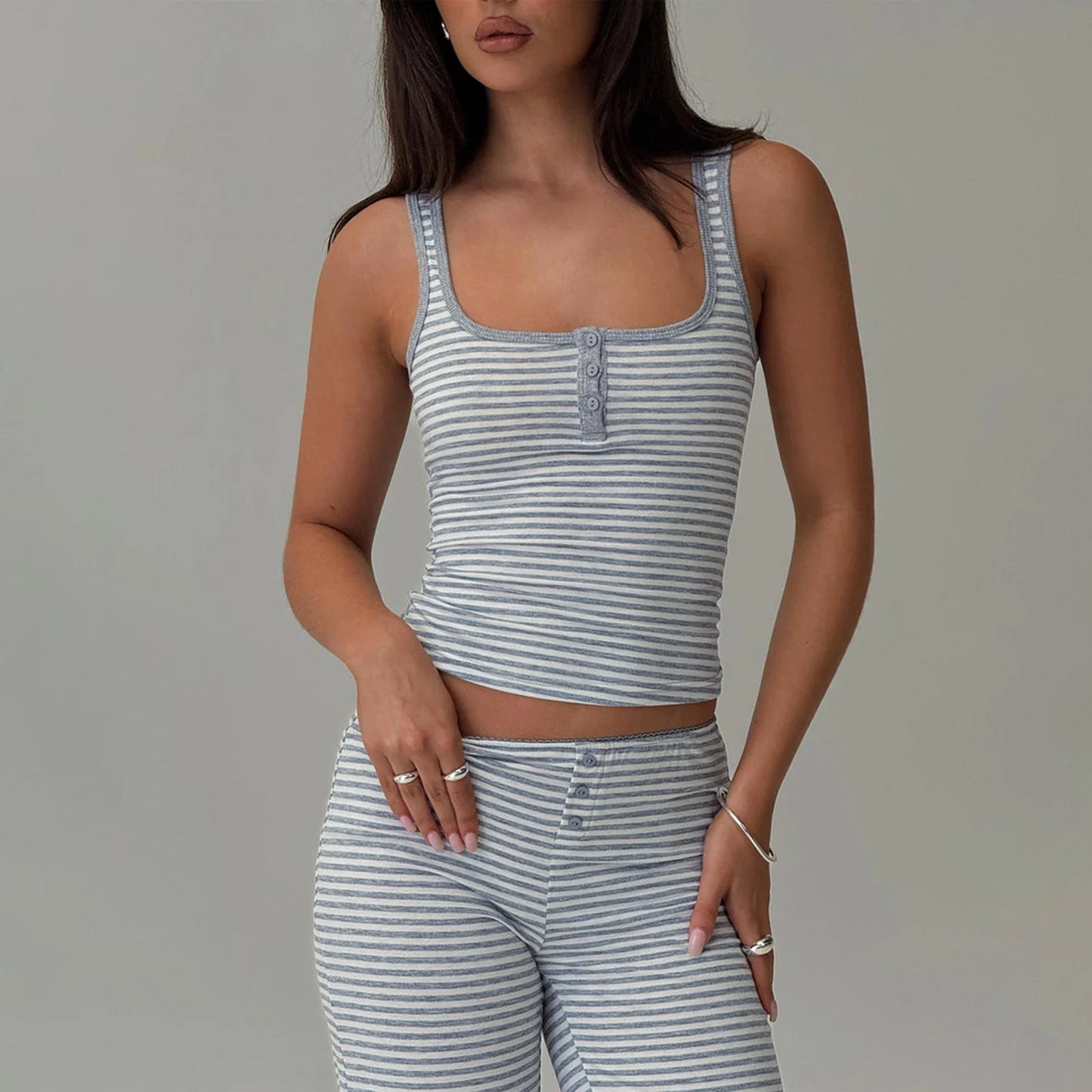 Low Waist Pants Crop Tank Top