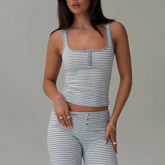 Low Waist Pants Crop Tank Top