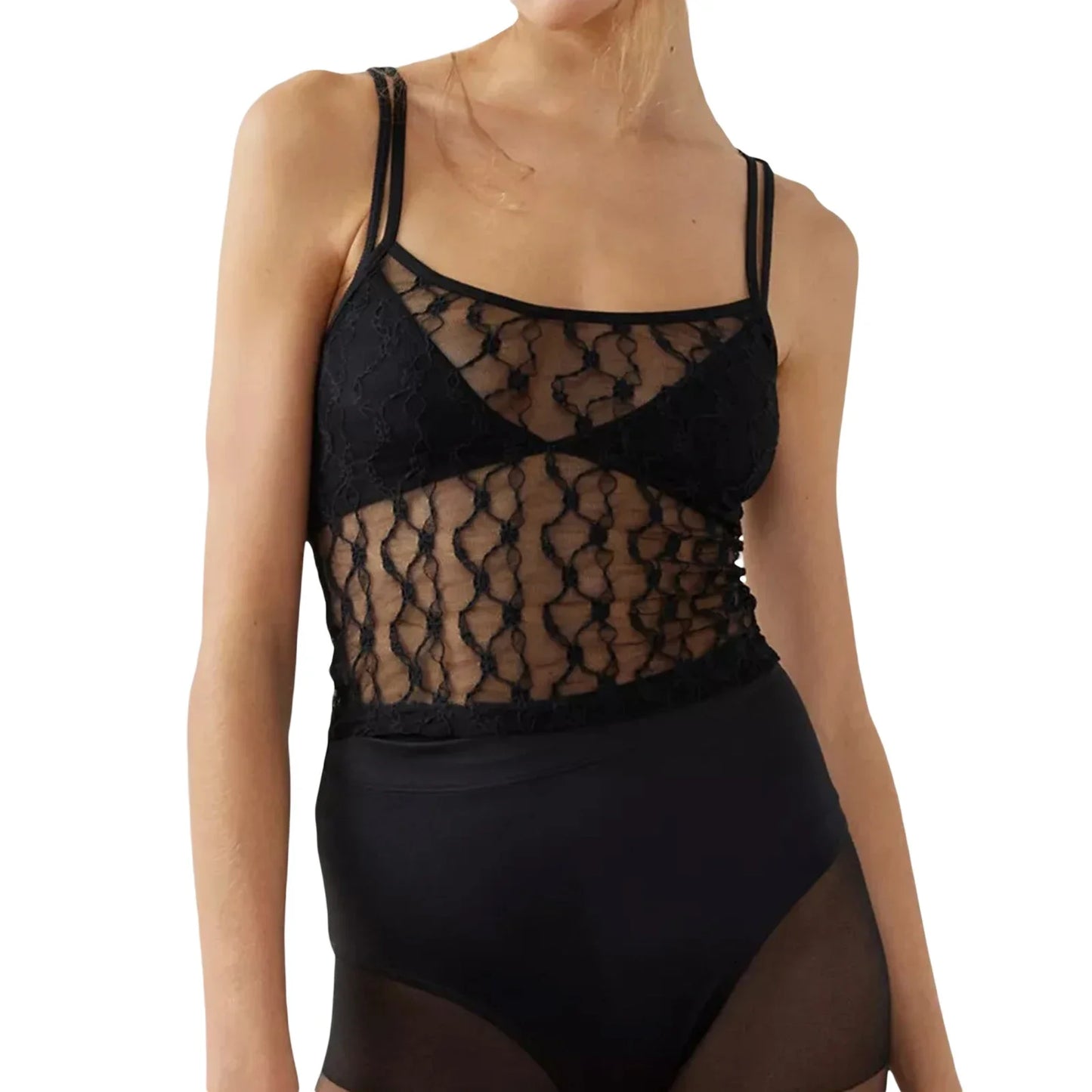 Sheer Mesh Cami Tops