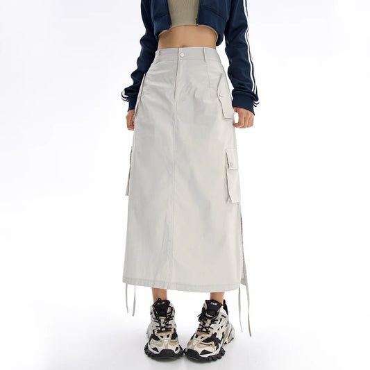 Cargo Straight Long Skirt
