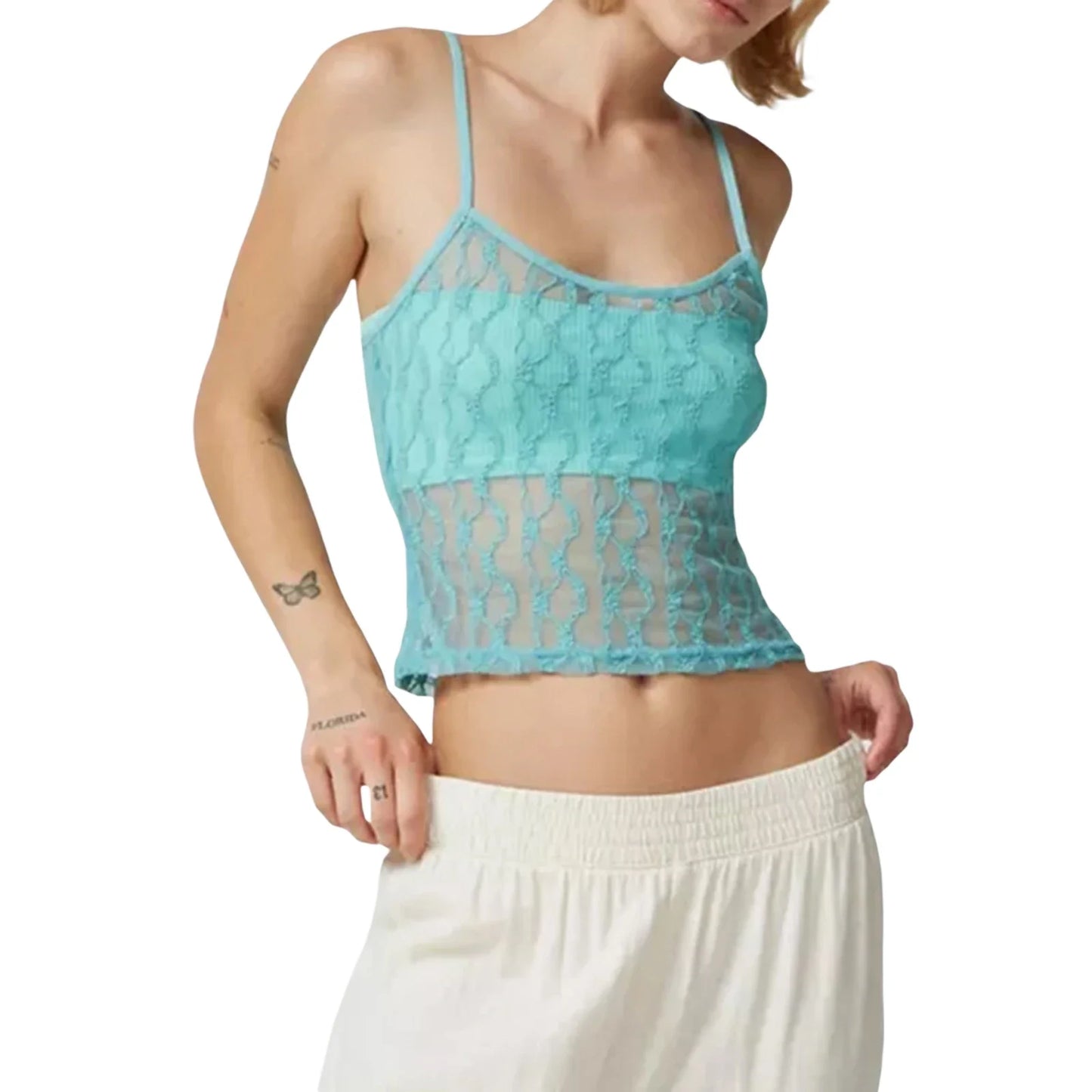 Sheer Mesh Cami Tops