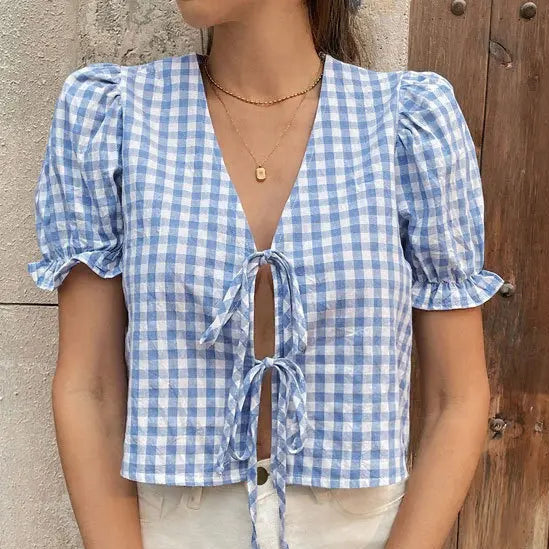 Front Tied Shirt Top