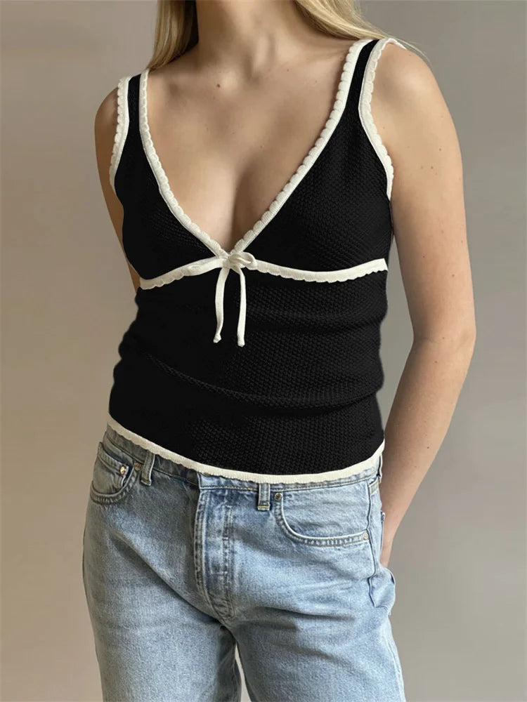 Lace-Up Backless Tank Top