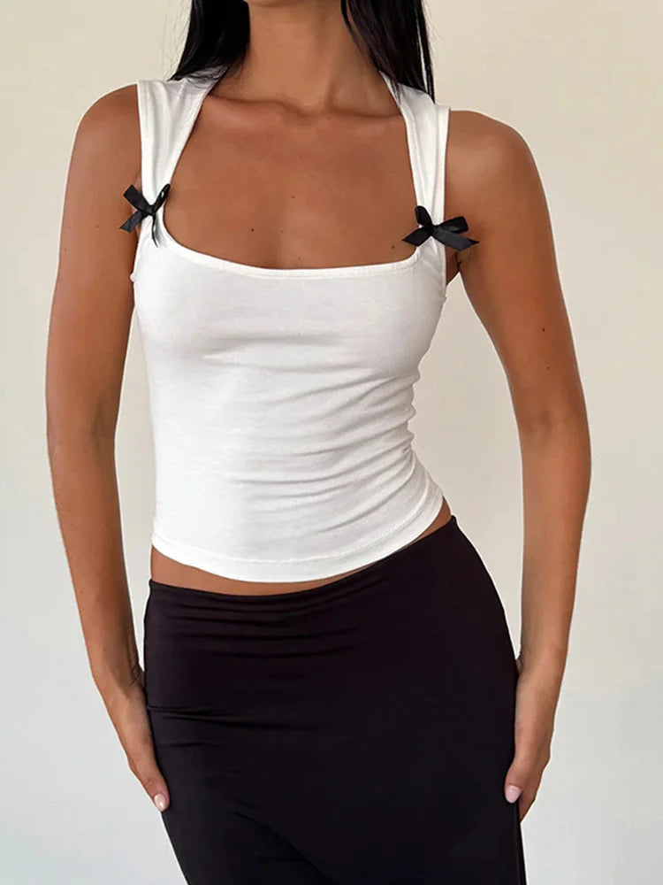 Low Cut Crop Tank Tops