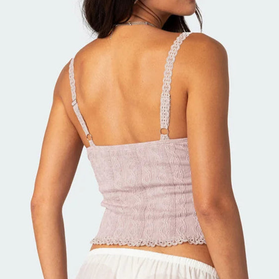 Lace Trim Tank Top