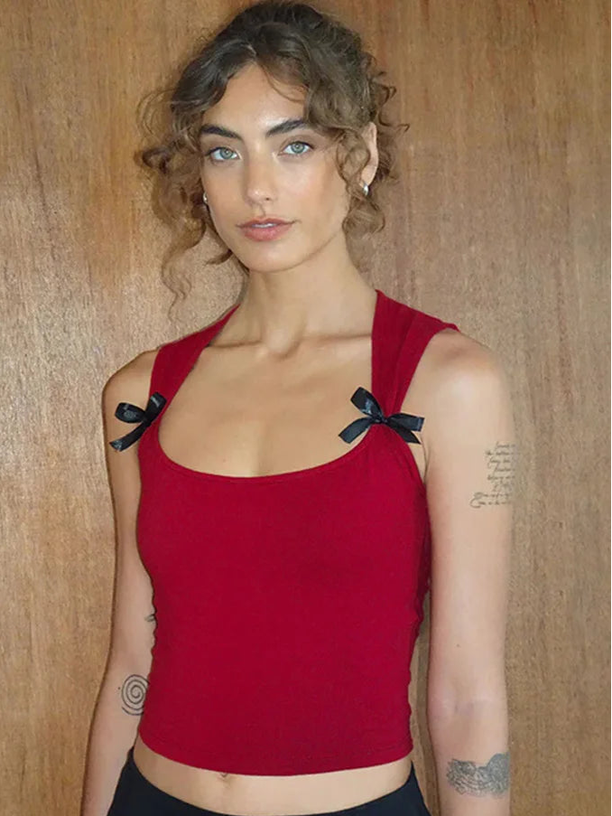 Low Cut Crop Tank Tops