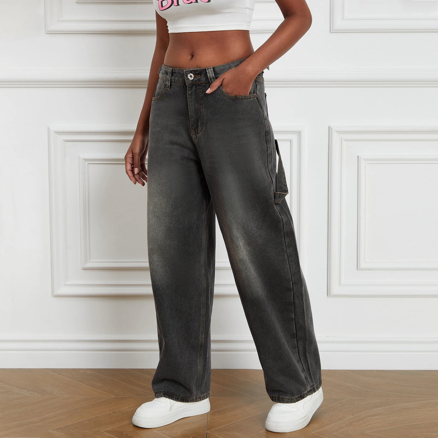 Wide Leg Denim Pants