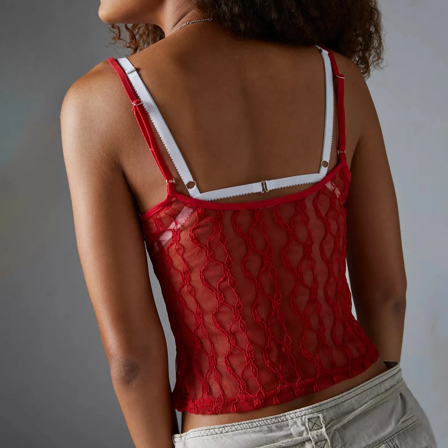 Sheer Mesh Cami Tops