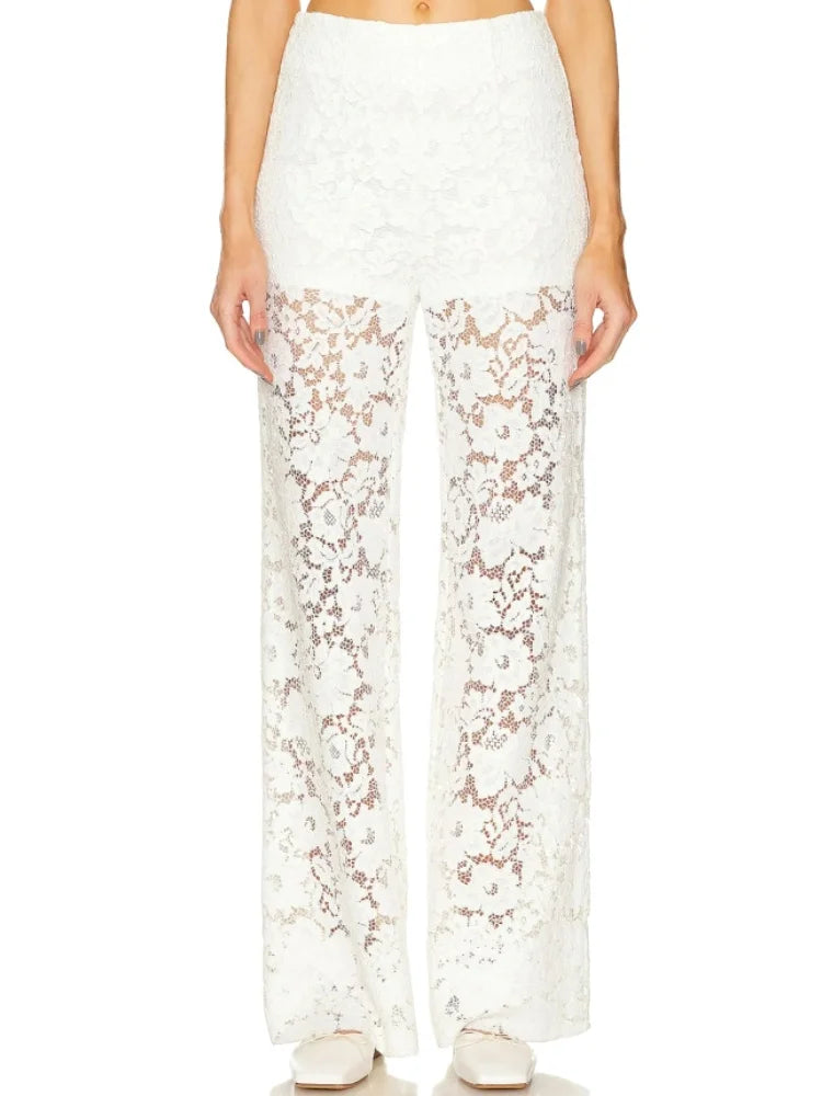 Lace Flare See Through pants