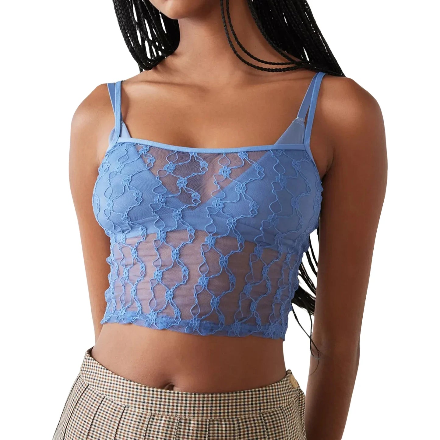 Sheer Mesh Cami Tops