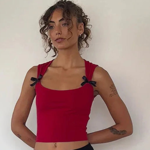 Low Cut Crop Tank Tops