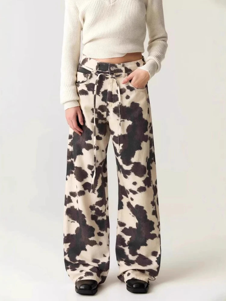 Cow Print Baggy Jeans