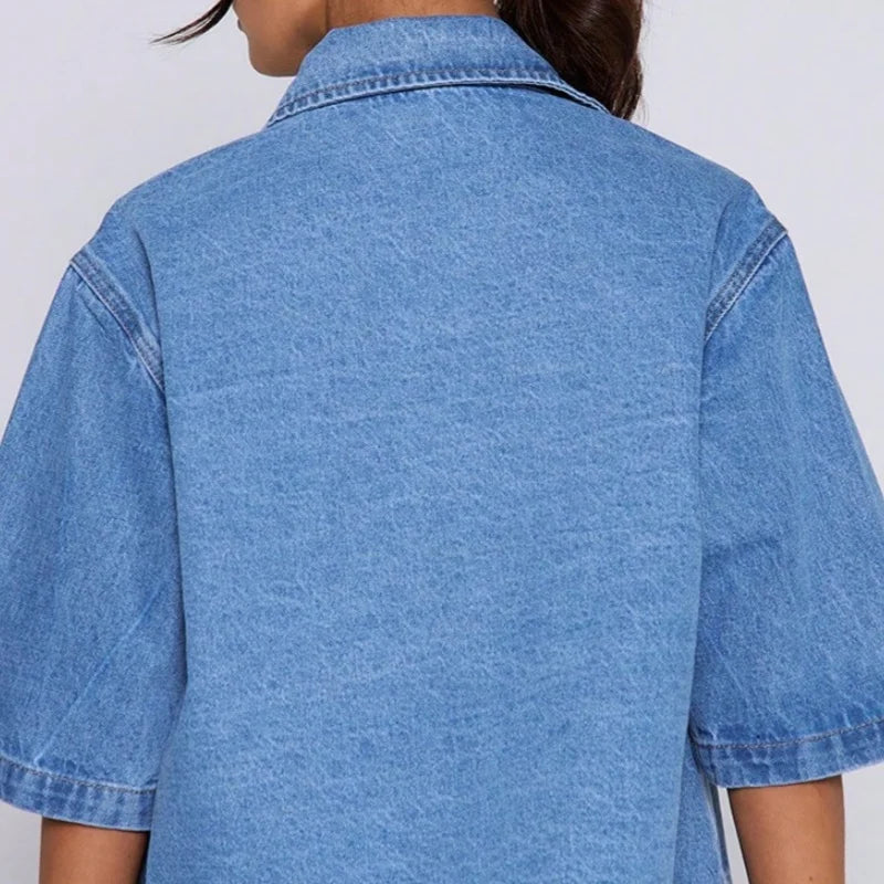 mid sleeved denim jacket
