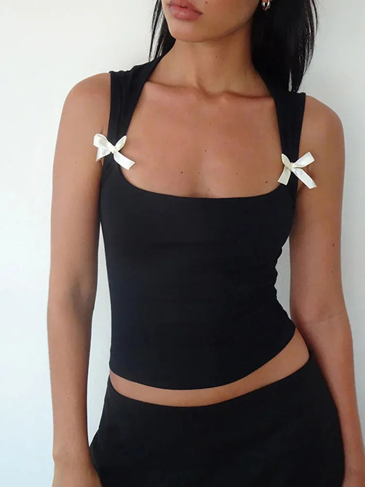 Low Cut Crop Tank Tops
