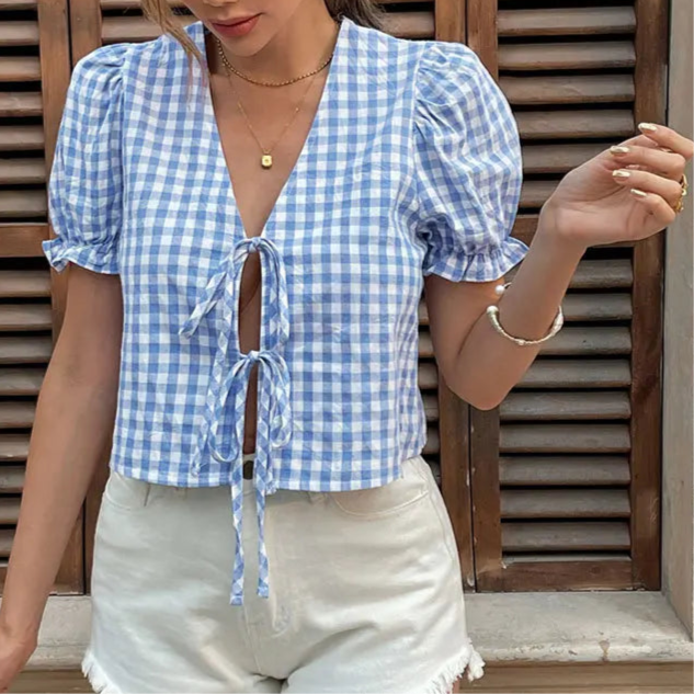 Front Tied Shirt Top