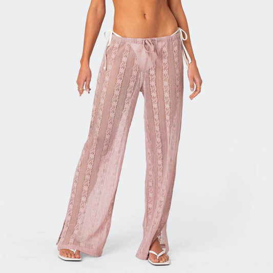 Wide Leg See Through Pants