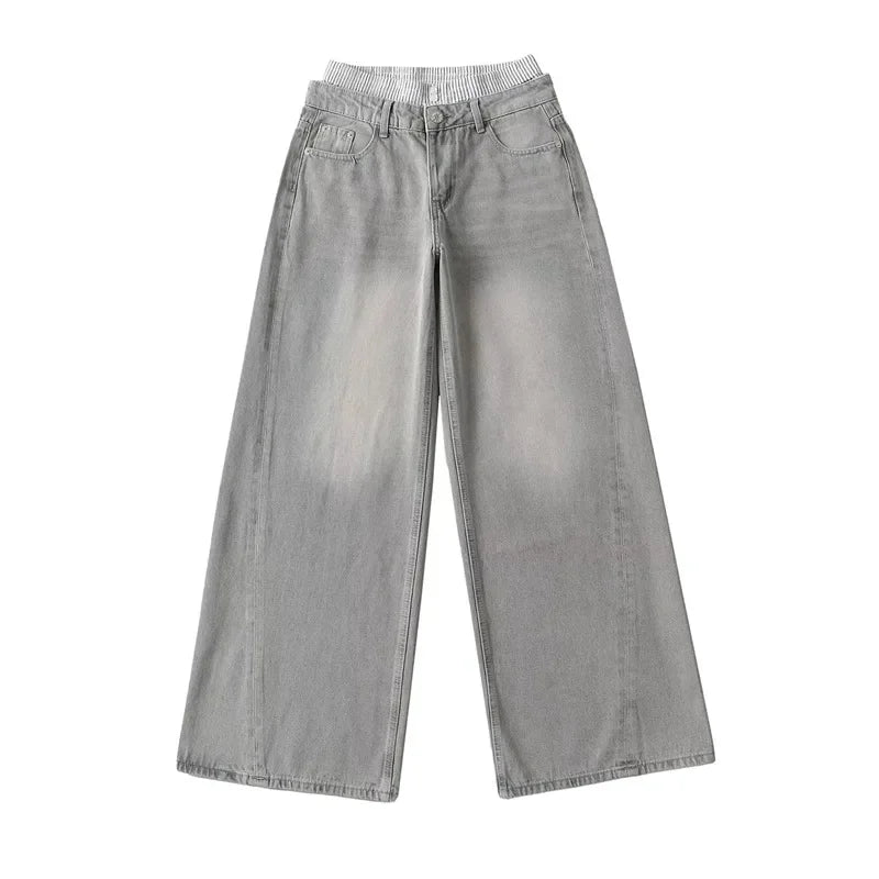 Wide-Leg Denim Jeans