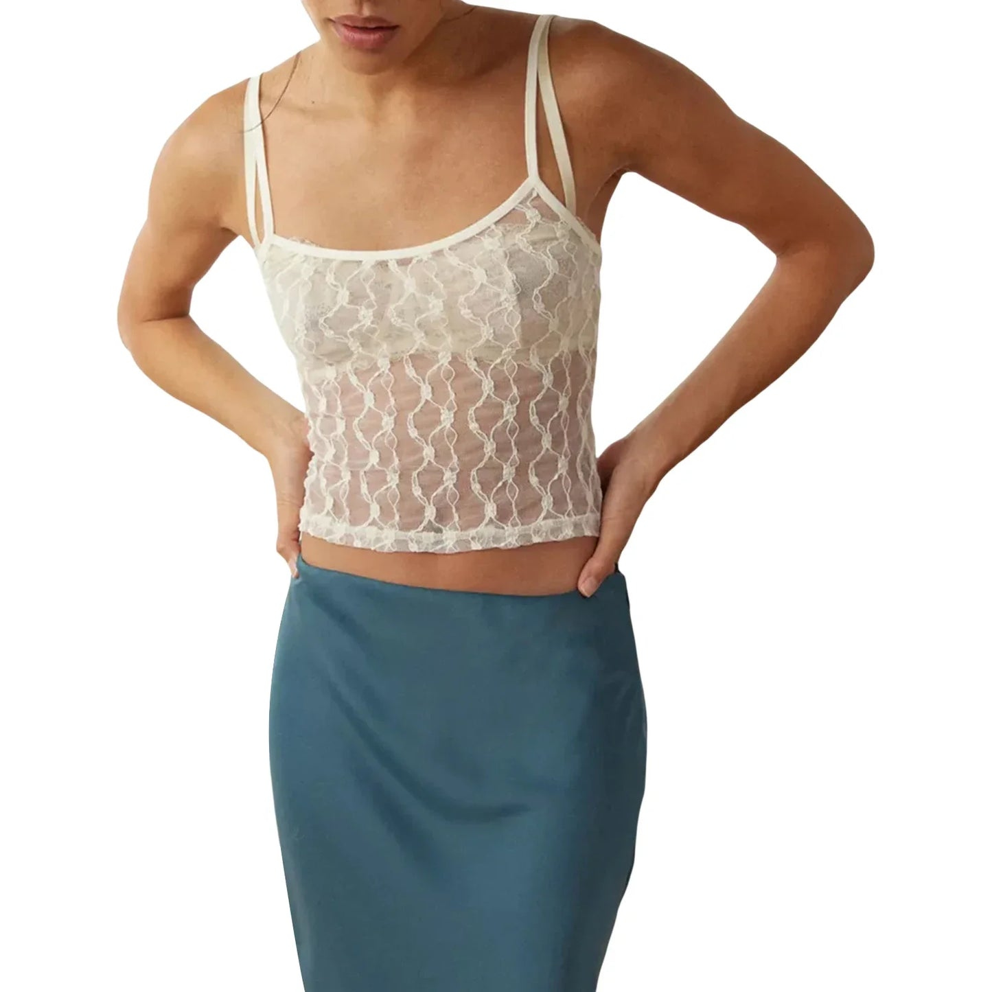 Sheer Mesh Cami Tops