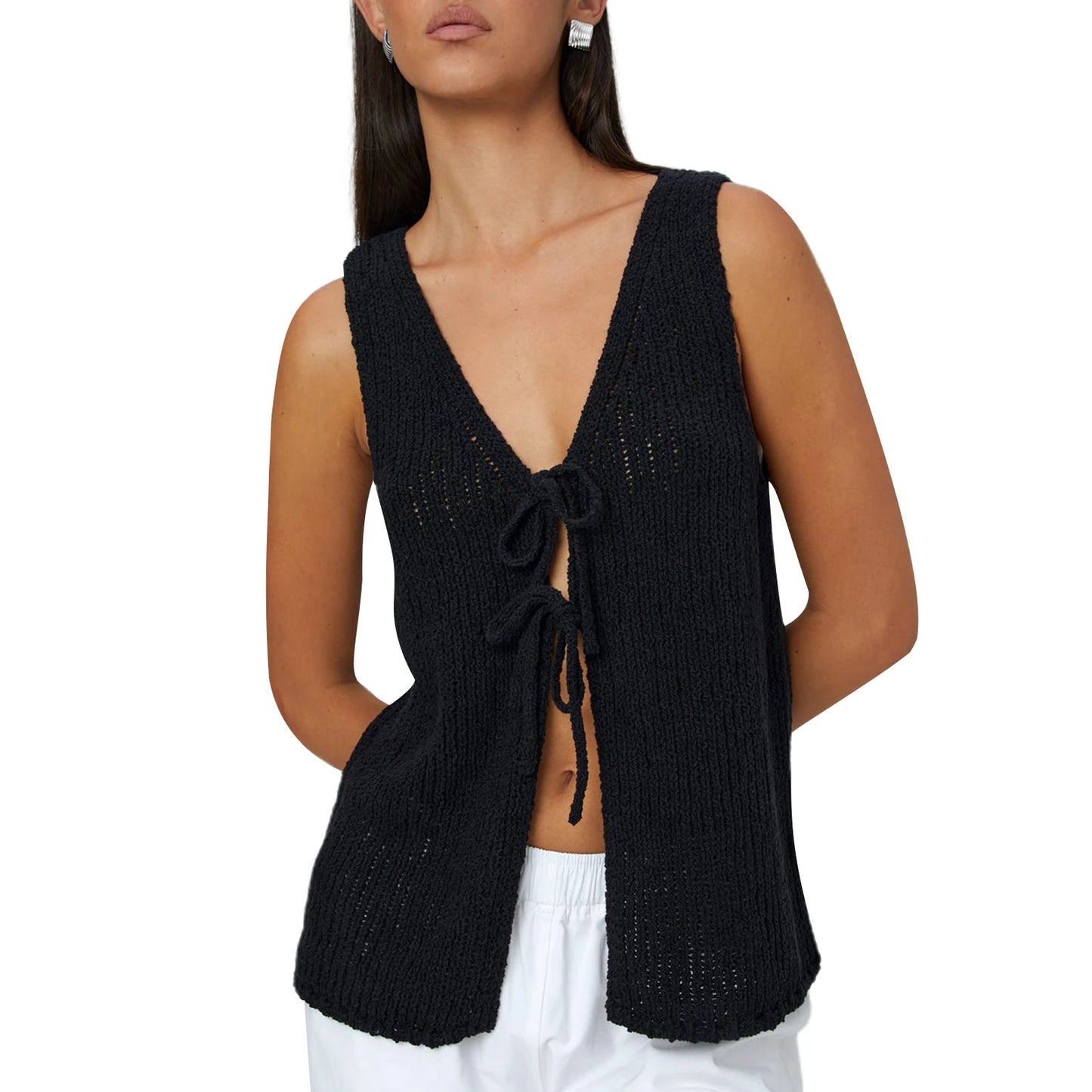 Sleeveless Knitted Tank Tops