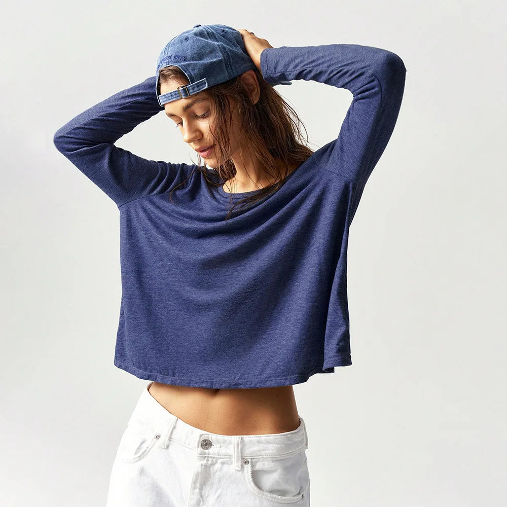Backless Long-sleeve T-shirt