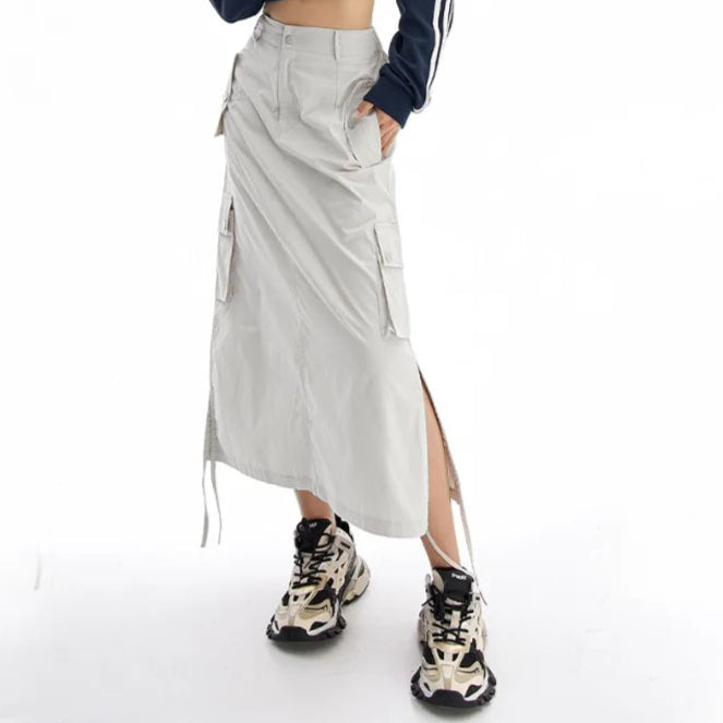 Cargo Straight Long Skirt